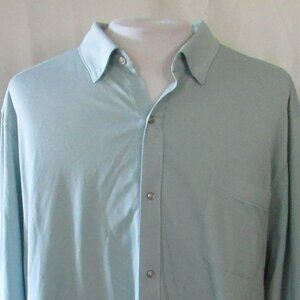 Tommy Bahama Green San Lucio Stretch Shirt Supima Cotton Blend Size 3XL Tall EUC
